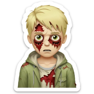 boy zombie with blonde hair sticker