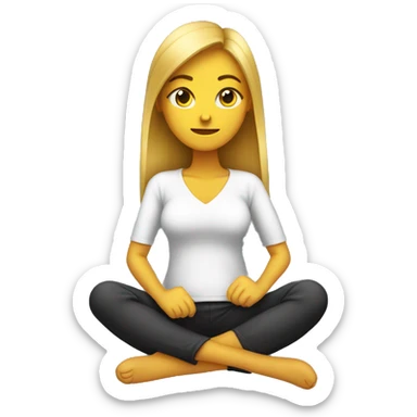 femme assise avec un chat en position bizarre  sticker