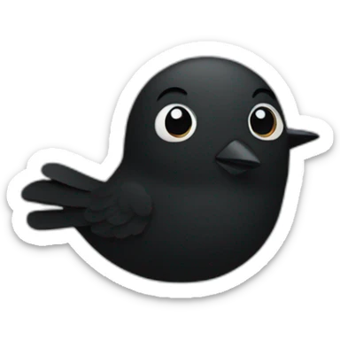 Black twitter bird sticker