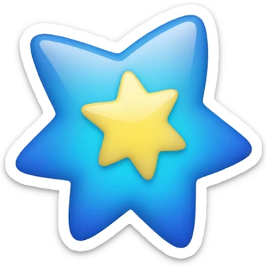blue star with pale yellow gradient sticker