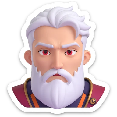 Viktor from League of Legends, close-up portrait, intense expression, no text, neutral background, emoji style sticker