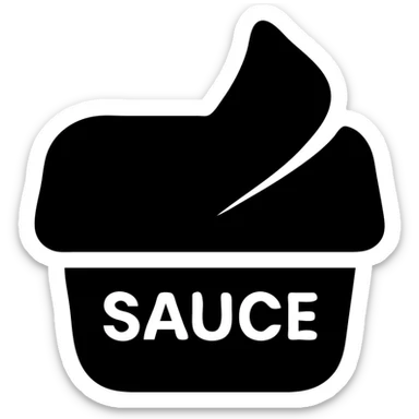 A sauce in a fast food packaging sticker
