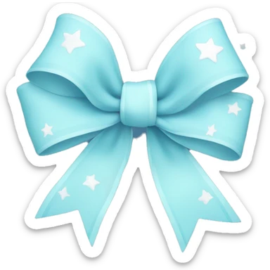 Light blue bow with stars sticker