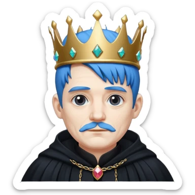 blue haired old goth king sticker