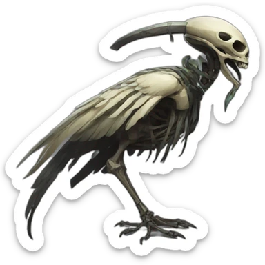 Eldritch Egyptian Bird Skeleton God of infinite darkness sticker