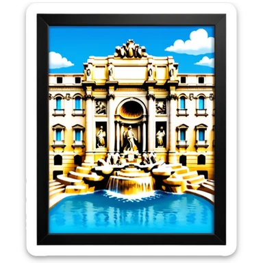 trevi fountain view from up above
no square style no frame png style  sticker