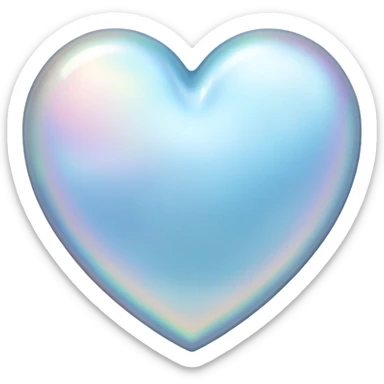 Pale blue mother-of-pearl heart sticker