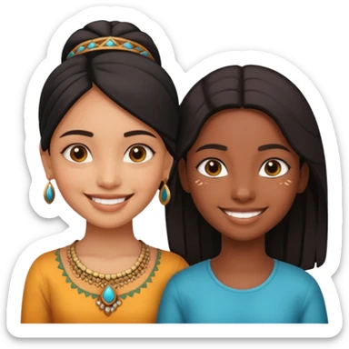 Indian and black girl dating  sticker