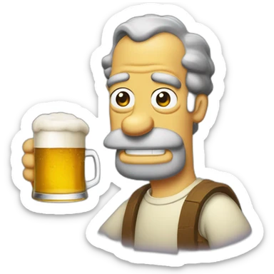 Homer bois une bière sticker