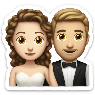 white couple people wedding brown hair sticker