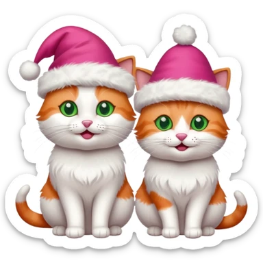 3 happy christmas cats sticker