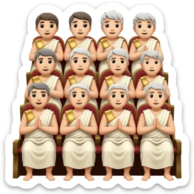 theater chorus seats filled with stone revelers sticker