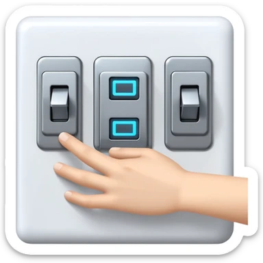 Hand switches switch on wall cyber sticker