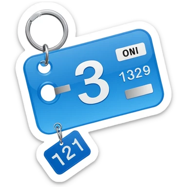 hotel card key with room number tag sticker