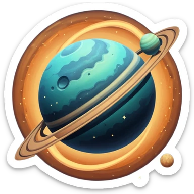 Vintage Planet comet streak motion sticker