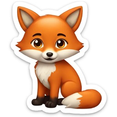 very cute fox sticker