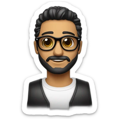 Chico calvo pendientes gafas negras sticker