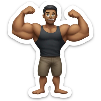 biceps muscle flexing sticker
