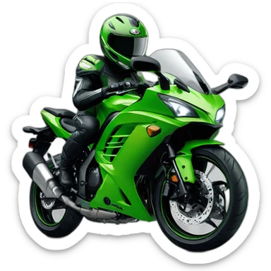 Man with helmet on Kawasaki ninja 650  sticker