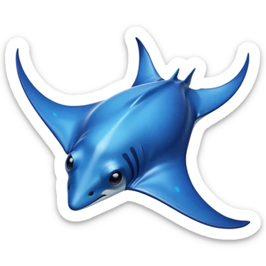Blue manta ray sticker