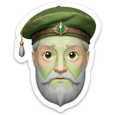 Dumbledore green scotland Tam o'shanter cap with decorative patterns sticker