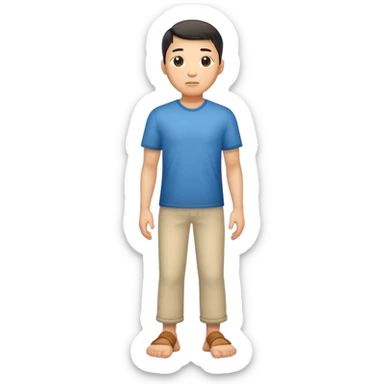 china men photorealistic standing on feet sticker