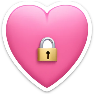 pink heart-shaped lock and key sticker