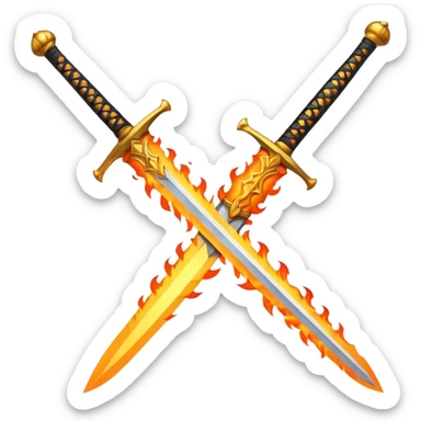 sword on fire emoji style
- Designs that remind you of the blade of Japanese animation extinction sticker