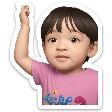 child in pink shirt sticker