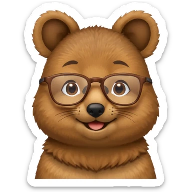 work with desktop quokka wearing glasses sticker