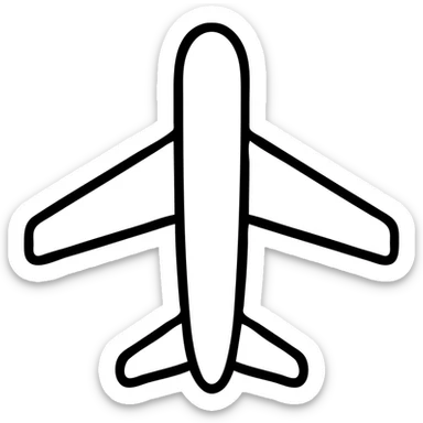outlined airplane icon sticker