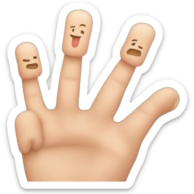 Kleine Finger und Zeigefinger und Mittelfinger hoch sticker