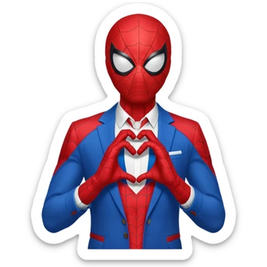 Spider-Man making a heart with his hands  sticker