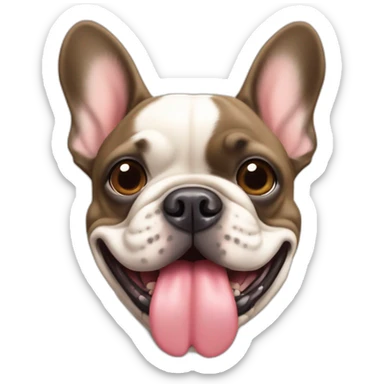 chunky tan french bulldog with tongue out sticker