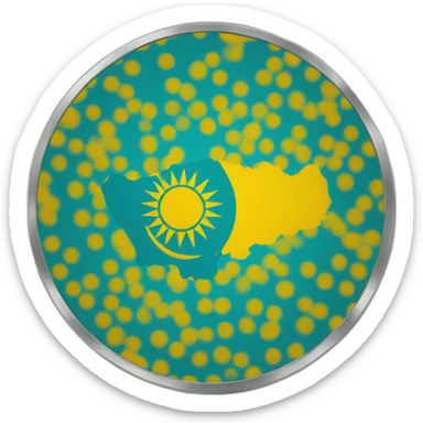 Kazakhstan flag printed on a disc sticker