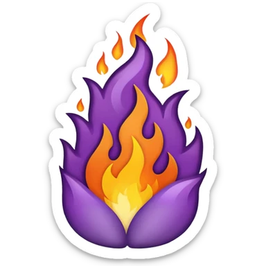 plain purple no orange color fire sticker