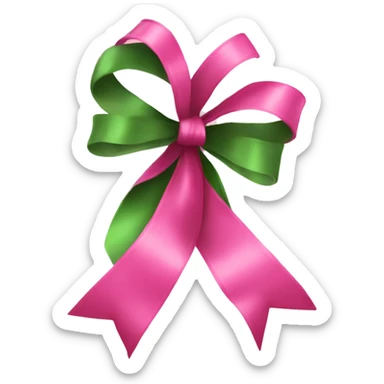 Pink Christmas ribbon sticker