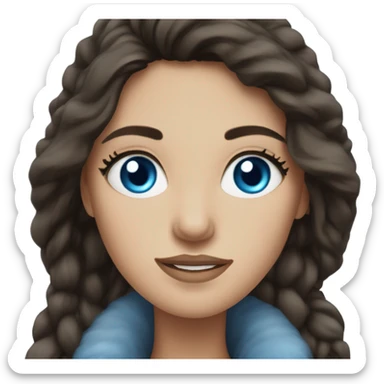 Blue-eyed brunette in a blizzard sticker