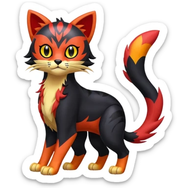 Liepard-Litten-Sprigatito-Pokémon-fusion-creature (full body) sticker