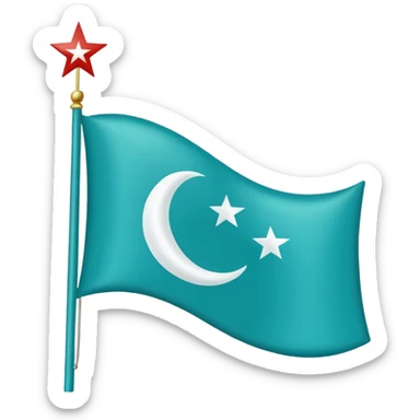 Turkuaz renginde türk bayrağı yapar mısın. Bayrak. I want to flag. 🇹🇷 Like this but turquoise. İt's must be turquoise  sticker