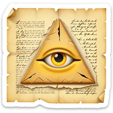 illuminati Paper contract with bite marks tearing through the signature field. sticker