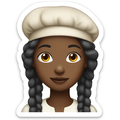 black girl with a bonnet on sticker