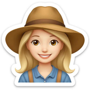 Wide Brim Hat Girl sticker