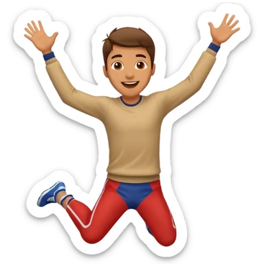 an excited man jumping for joy  sticker