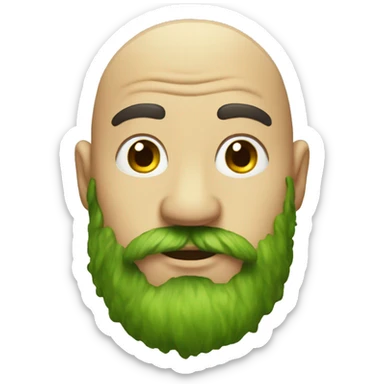 bald man with a moss beard sticker