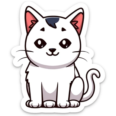 Cat and a dog put together as one sticker