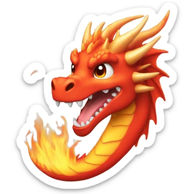 fire dragon glossy anime who is playful sticker