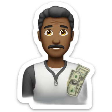 Man saying i am broke sticker