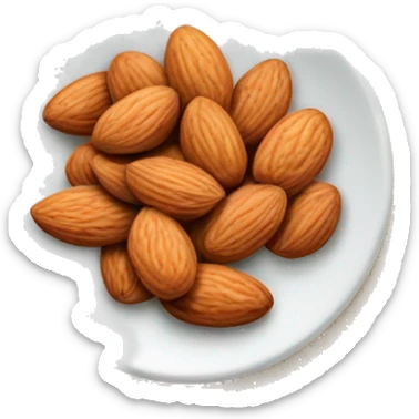 Almonds in plate  sticker