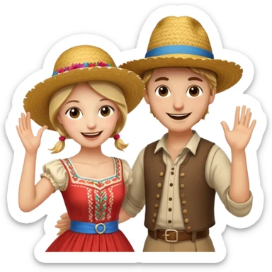 casal de branco  dançando quadrilha festa junina sticker